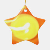 Oranje gele-vlamkaars Licht, Kunst Keramisch Ornament (Achterkant)