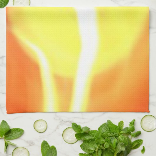 Oranje gele-vlamkaars Licht, Kunst Theedoek (Gevouwen)