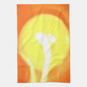 Oranje gele-vlamkaars Licht, Kunst Theedoek (Verticaal)