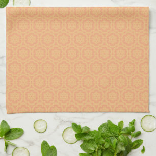 Oranje Gele Westerne Folk Bloemen Zachte Geometris Theedoek