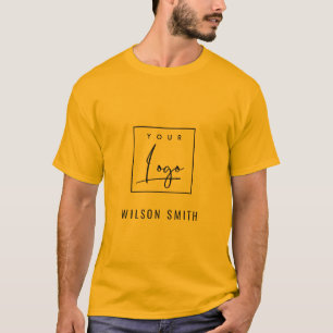 Oranje Gele Zaken voegen uw Logo met naam toe T-shirt