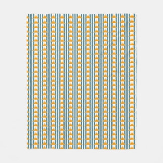 Oranje Gele Zon op Blauwgroen Stripes Fleece Deken