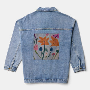 Oranje gelilies denim jacket