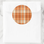 Oranje gelooid ronde sticker (Tas)