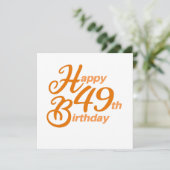 Oranje Gelukkige 49e Verjaardag cursieve tekst Kaart (Staand voorkant)