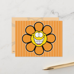 Oranje Gelukkige Bloem Schroefbal Afbeeldingen Briefkaart