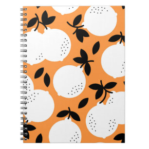 Oranje gelukzaligheid: prachtig fruitpatroon notitieboek