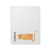 Oranje gemberkat gepersonaliseerd notitieblok (Gedraaid)