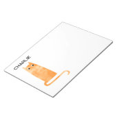 Oranje gemberkat gepersonaliseerd notitieblok (Schuin)