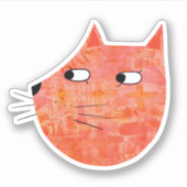 Oranje gemberkat sticker (Voorkant)