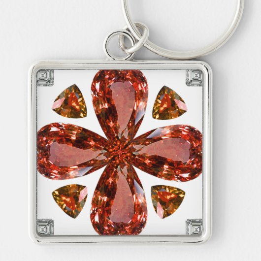 Oranje Gemstone Diamond Art, Oranje Sleutelhanger (Voorkant)