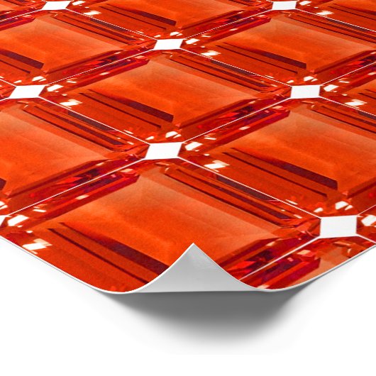 Oranje Gemstone Pattern Poster (Hoek)