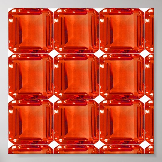Oranje Gemstone Pattern Poster (Voorkant)
