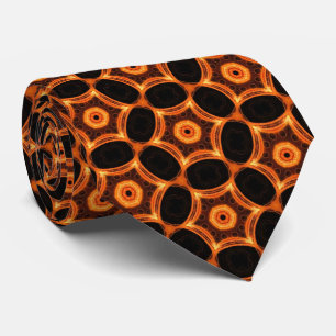 Oranje Geometisch patroon Stropdas