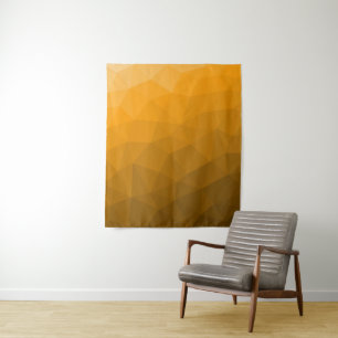 Oranje geometrisch maaspatroon van de gradiënt wandkleed