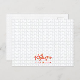 Oranje gepersonaliseerd Briefkaart voor kippenstif