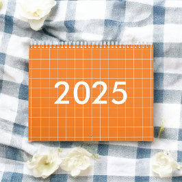 Oranje geplakt geruit patroon kalender