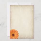 Oranje Gerber Daisy Rustic Country Wedding Invites Kaart (Achterkant)