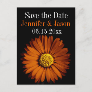 Oranje Gerber Daisy Wedding Save the Date Cards Aankondigingskaart