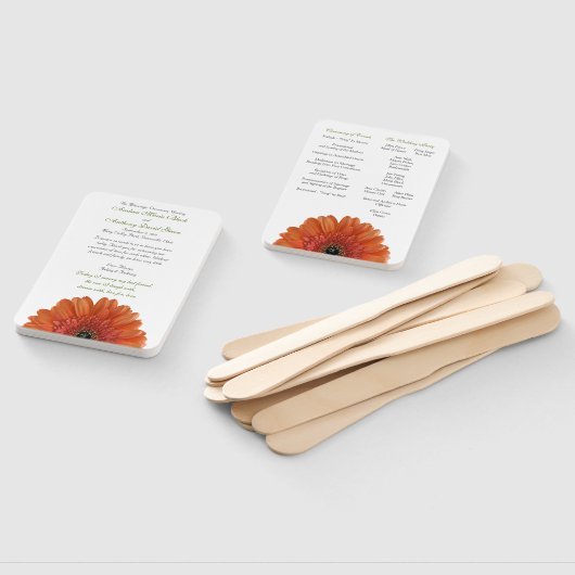 Oranje Gerber Gerbera Daisy bruiloft Handwaaier (Niet-gemonteerd)