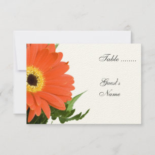 Oranje Gerber Huwelijks Tafel Nummer Kaart