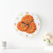 Oranje Gerbera Daisies Clock Grote Klok (Huis)