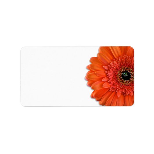 Oranje Gerbera Daisy Bruiloft Blank Adresetiketten Etiket (Voorkant)