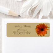 Oranje Gerbera Daisy Bruiloft Retouradres Labels (Insitu)