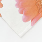 Oranje gerbera daisy fleece deken (Hoek)