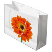 Oranje Gerbera Daisy Flower Large Cadeauzakje (Voorkant Gekanteld)