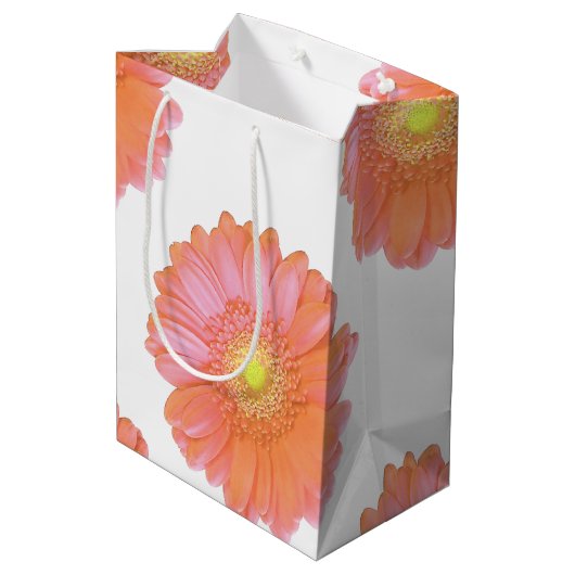 Oranje gerbera daisy medium cadeauzakje (Achterkant Gekanteld)