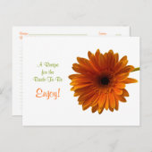 Oranje Gerbera Daisy Recept Kaart (Voorkant / Achterkant)