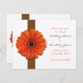 Oranje Gerbera Daisy Save the Date Kaart (Voorkant / Achterkant)