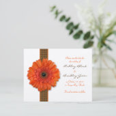 Oranje Gerbera Daisy Save the Date Kaart (Staand voorkant)