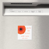 Oranje Gerbera Save the Date Magneet (Insitu (Vaatwasser))