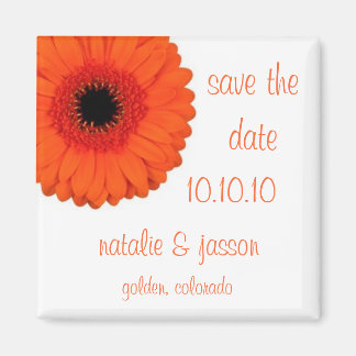 Oranje Gerbera Save the Date Magneet