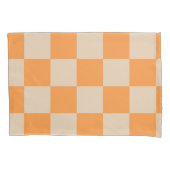 Oranje geruit ginghpatroon kussensloop (Voorkant)