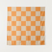 Oranje geruit ginghpatroon wandkleed (Voorkant (horizontaal))
