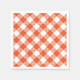 Oranje geruite Herfst landenpatroon Servet