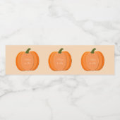 Oranje geslachtsneutraal pompoenmam om te worden waterfles etiket (Enkel label)