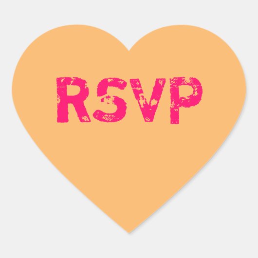 Oranje gespreksleiding - Hart RSVP Sticker (Voorkant)