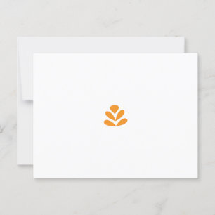 Oranje gestileerde bloemachtige vormgeving op een briefkaart