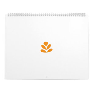 Oranje gestileerde bloemachtige vormgeving op een kalender