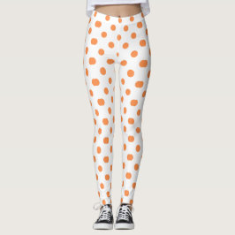 Oranje gestippeld ontwerp leggings