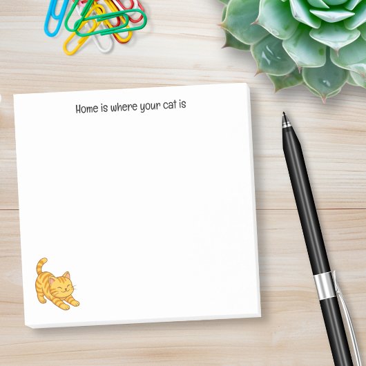 Oranje gestreepte kat met aangepaste tekst post-it® notes