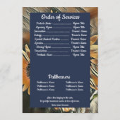 Oranje getinte zonnebloemkunst | Foto | Begrafenis Programma (Achterkant)