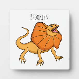 Oranje gevlekte hagedis cartoon afbeelding fotoplaat