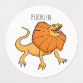 Oranje gevlekte hagedis cartoon afbeelding labels (Design 2)