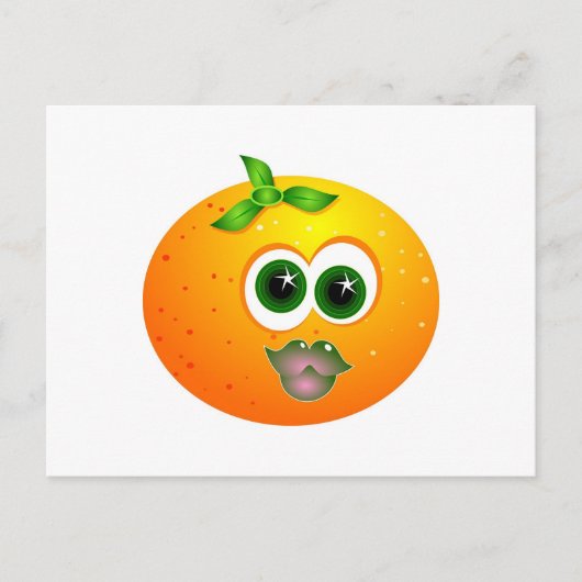 Oranje gezicht briefkaart (Voorkant)