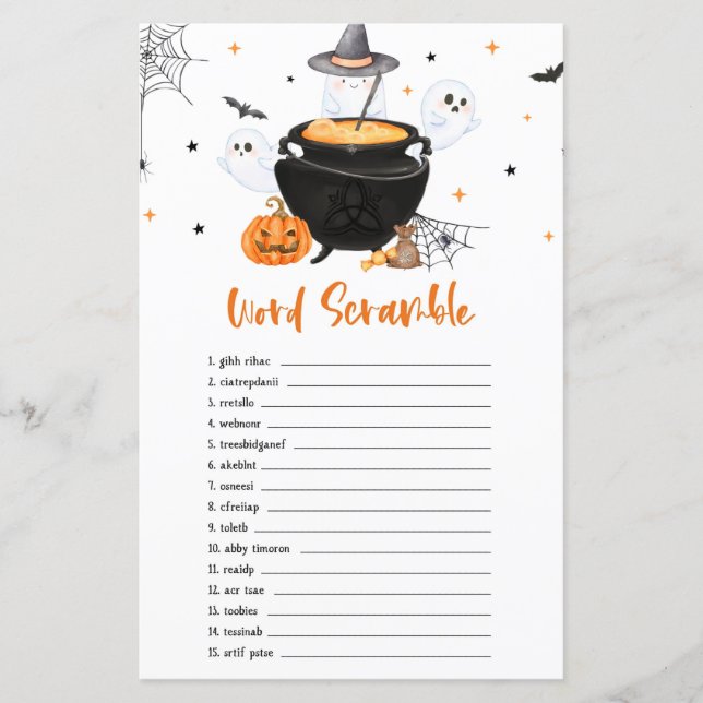 Oranje Ghost Baby is het brouwen van Word Scramble (Voorkant)